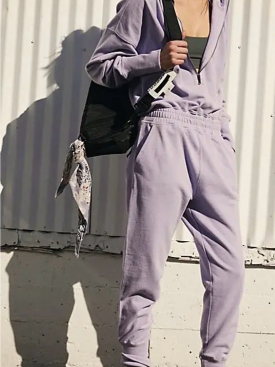 Free People Pants - Free People Lavender Zip Hoodie Jumpsuit